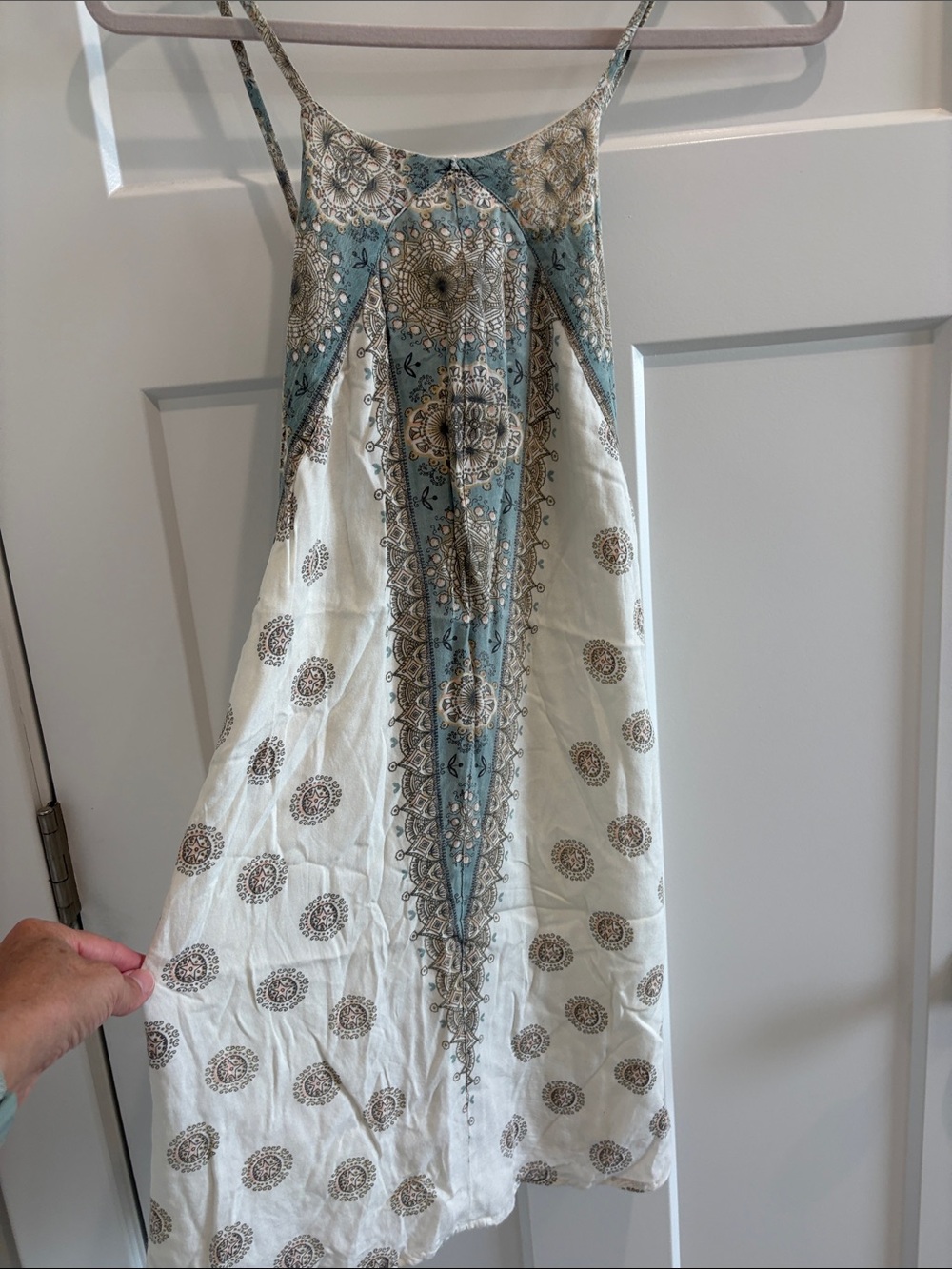 O'Neill White and Light Blue Printed Sundress